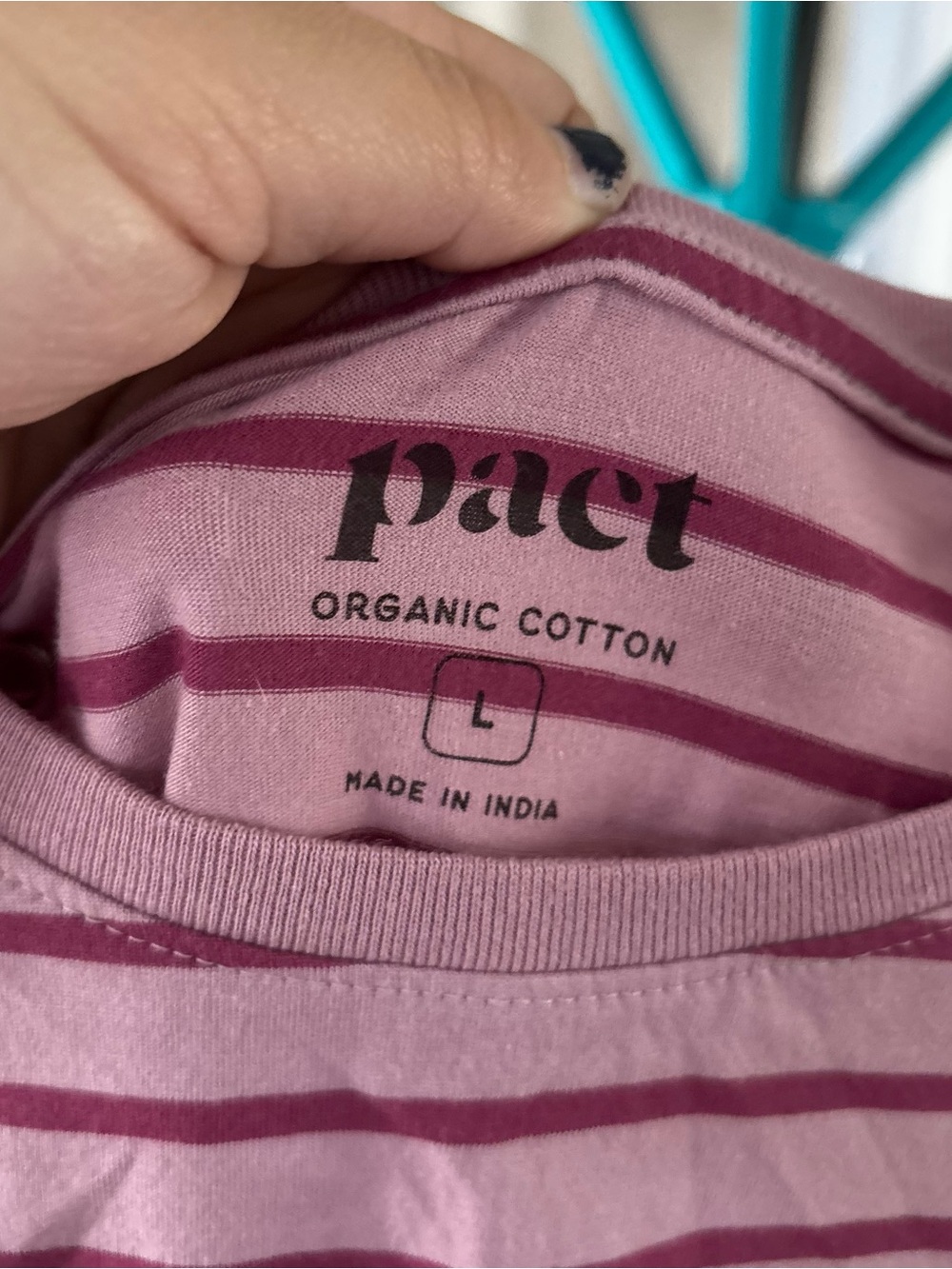 Pact Pink and Magenta Striped Organic Cotton Tee - Picture 3 of 5